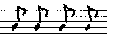 4 unbeamed quavers